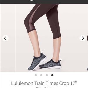 Lululemon crop bottoms- black cherry